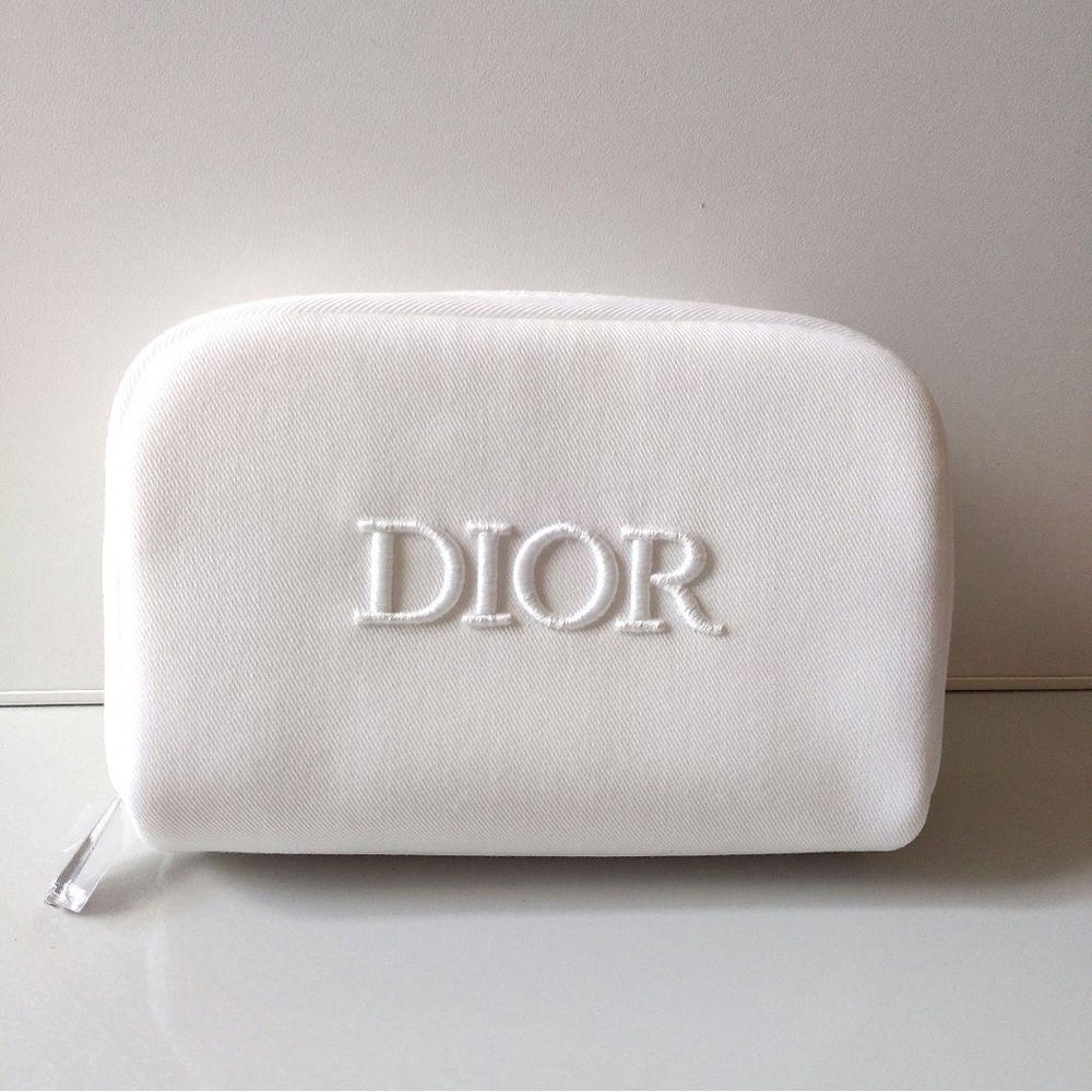 Dior Beauty Classic White Dior Embroidered Pouch